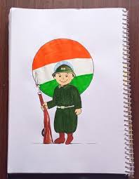 T his doesn't require many skills and also will be ready in a few hours. Independence Day Drawing India Ncc
