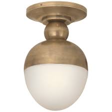 Leola brass flush mount or wall lamp. Brass And White Glass Globe Flush Mount Lauren Liess