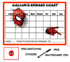 Details About Spiderman Personalised Reward Chart With Free Pen And Matching Stickers 02