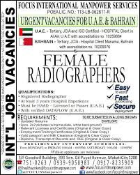 Urgent Vacancies For Female Radiographers Bound For Bahrain And Uae