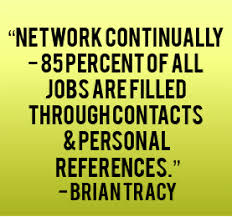 Networking Continually 85 Of All Jobs Are Filled Through Contacts Personal References Brian Tracy Money Quotes Be Yourself Quotes Marketing Quotes