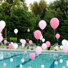 Helium Filled Balloons Tied To Weights In Pool If You Want To Create The Illusion Of Floating Balloons Us Pool Party Decorations Floating Balloons Pool Party