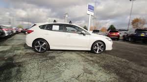 The rear spoiler on the sport hatchback now features crystal black silica end pieces. 2018 Subaru Impreza 2 0i Sport Crystal White Pearl J3715434 Tacoma Kent Youtube