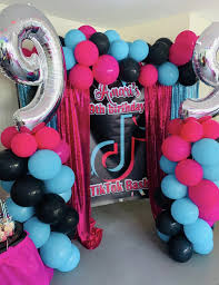 The right decor and ambience can liven up your bash and get your guests in the mood for fun. Tik Tok Backdrop Personalized Step Repeat Designed Printed Shipped Birthday Party For Teens Kids Themed Birthday Parties Birthday Surprise Party