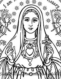Our Lady Of Fatima Coloring Page Etsy In 2020 Coloring Pages Catholic Coloring Jesus Art Drawing