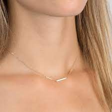 Ultra Dainty Bar Necklace 14k Gold Fill Rose Gold Fill Or Sterling Silver The Tiniest Of All Our Bars Its Per Gold Bar Necklace Bar Necklace Danty Necklace
