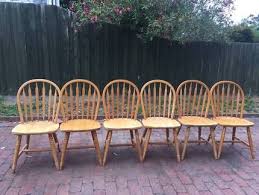 Unique Set Of 6 Round Back Windsor Spindle Wooden Timber Chairs Dining Chairs Gumtree Australia Banyule Area Dining Chairs Outdoor Furniture Sets Chair