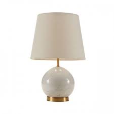 Round White Marble Body Gold Base Table Lamp At Home Furniture Store American Home Furniture Furniture Decor