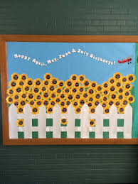 Birthday Bulletin Board Ideas For Office Printable Sunflower Summer Birthday Bulletin Board Birthday Bulletin Boards Birthday Bulletin Birthday Board Classroom