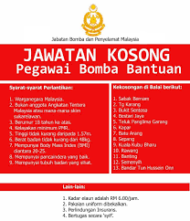 Permohonan jawatan kosong jabatan bomba dan penyelamat malaysia negeri sarawak. Jawatan Kosong Bomba Kerja Kosong Kerajaan Swasta Facebook