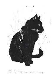Le Chat Noir Black Cat Woodcut In 2021 Le Chat Noir Chat Noir Woodcut