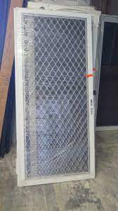 Check spelling or type a new query. Security Screen Door 35 1 2 X 79 3 8 Diamond Pattern Grill White Finish Missing Mounts Hinge