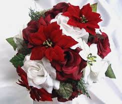 21pc Bridal Bouquet Wedding Flowers Burgundy Christmas Christmas Wedding Bouquets Christmas Wedding Flowers Christmas Bouquet