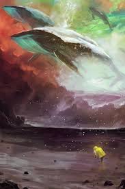 Whales I Have A Composite Photo That I Made Of My Daughter On The Beach Somewhat Quite Similar To This Painting I Am Going To P Art Whale Art Animation Art