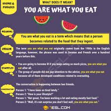 You Are What You Eat Definition And Examples Of This Interesting Saying What You Eat Idioms English Writing Skills