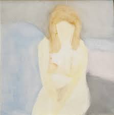 Philip Sutton Acrylic on Canvas 1962 Portrait of Christine - Bright Colors