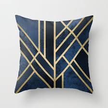 Art Deco Midnight Throw Pillow By Elisabeth Fredriksson 20 00 Deco Furniture Art Deco Furniture Art Deco Interior