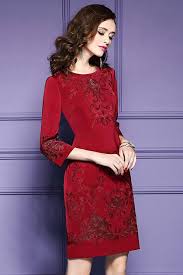 Only 71 99 Wedding Guest Dresses Burgundy Formal Embroidered Short Dress For Wedding Guest Over 40 Zl8008 At Gemgrace View More Special Cocktail Dresses We