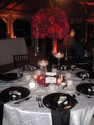 Classic Black And White Wedding With Red Roses Newport Beach Ca Black And White Centerpieces Red And White Weddings Red Wedding Decorations