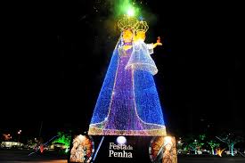 9 de agosto de 2015. Imagem Iluminada De Nossa Senhora Da Penha E Atracao Na Praca Do Papa Noticia Prefeitura De Vitoria