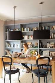 Shrewd positioning of bookshelves and cabinets helps isolate the office space and makes the rest of the great room perfectly functional for other uses. 12 Dining Office Combo Ideas Dining Room Office Home Decor Multipurpose Dining Room