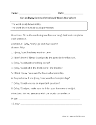 Can And May Commonly Confused Words Worksheets Commonly Confused Words Confusing Words Easily Confused Words