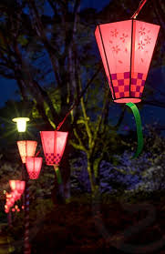 Decorative Electric Lanterns Hung In Osaka Castle Park For Night Viewing Of Sakura Yozakura During Cherry Blossom Season In Osaka Japan By Mirko Kuzmanovic Photo Stock Snapwire