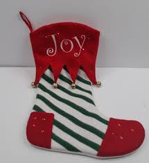 Red Green Joy Jester Cuff Christmas Stocking Gold Jingle Bells