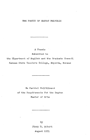 THE POETRY OF HERMAN J.1ELVILLE A Thesis Submitted to the Department of  English and the Graduate Council Kansas State Teacher