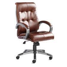Pass on leather and go with tweed, velvet or suede task chairs instead. Catania Brown Leather Faced Chair