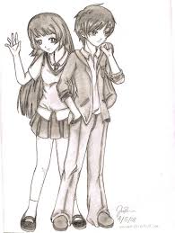 Nowadays, i advocate anime couple drawings easy for you, this content is similar with free printable christmas gift tags to color for kids. Easy Cute Anime Couples Drawings Novocom Top