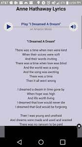 I Dreamed A Dream 1 Lyrics Words Dream
