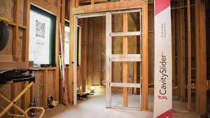 Door, sterling 1430 series pocket door kit, 2 x 4 lumber, drywall, drywall tape and. How To Install Super Smooth Pocket Doors Youtube