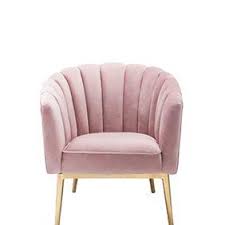 a pink velvet shell accent chair links to where to shop glam living room furniture glam living room furniture glam living room chic living room