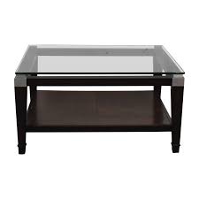 Light gray/clear medium square glass coffee table. 90 Off Square Glass And Wood Coffee Table Tables