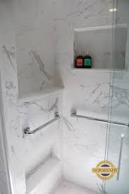 When you shave in the shower, you actually get a closer shave. Bathroom Remodeling Ideas Shower Shaving Niche Normandy Remodeling