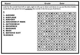 Hot time summer in the city. Summer Vacation Word Search Worksheets Teaching Resources Tpt