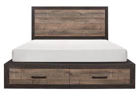 Featuring a black classic style metal headboard, frame, and footboard, this platform bed offers strong, durable steel slat support for your spring, memory foam. Homelegance Miter Queen Platform Bed With Footboard Storage In Rustin Mahogany Dark Ebony 1762 1