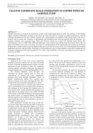 Pdf Calcium Carbonate Scale Formation In Copper Pipes On Laminar Flow