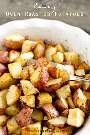 Easy Oven Roasted Potatoes Tastes Of Lizzy T S Roasted Potato Recipes Oven Roasted Potatoes Easy Recipes
