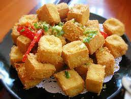 Spicy Garlic And Ginger Fried Tofu Savory Snacks Deep Fried Tofu Food