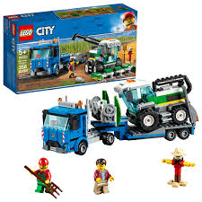There are numerous sets that are associated with construction, police, fire, emergency, train, airport, transportation, cargo, traffic, coast guard, farm, great vehicles, mining, and space. Lego City Great Vehicles Harvester Transport Truck Building Set 60223 Walmart Com Walmart Com
