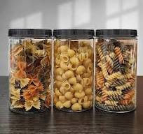 Plastic Container With Screw On Lid 6 Pack Square Plastic Storage Jars -  48oz Clear Containers With Black Screw Lids Jar Lids