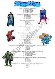 A lot of individuals admittedly had a hard t. Superheroes Trivia Esl Worksheet By Luciamisiani