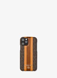 Jet set charm leather envelope trifold wallet. Logo Stripe Phone Cover For Iphone 11 Pro Michael Kors