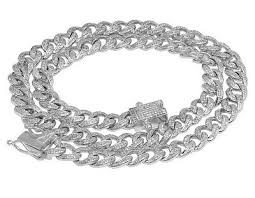 Alibaba.com offers 1,654 diamant chain products. Homme 10k Blanc Or Diamant Veritable Miami Cubain Chaine Collier 9mm 5 1 2 Ct Ebay