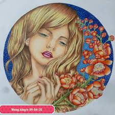 Mysteria by Anastazia Elly Koldareva coloring book Used Prismacolor  premier, Marco Raffine Water colour pencils and white Posca pen