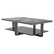 Metal frame in bronze finish 5mm tempered glass table top dimensions: Adriana Hoyos Bolero Modern Grey Marble Top Bronze Metal Rectangular Coffee Table 51 W 60 W Kathy Kuo Home