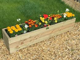 White Wooden Garden Trough Planter Veg Bed Flower Plant Pots In Decking Boards Ebay Garden Troughs Planting Flowers Trough Planters
