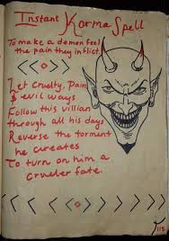 Kelsey S Craft Corner Spell Book Pages From My Diy Spell Book Instant Karma Spell Spell Book Karma Spell Magick Spells